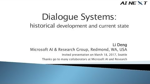 Dialogue Systems at AI NEXT conference