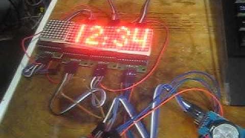 a simple digital clock using arduino, LED matrices and a DS3231 real time clock