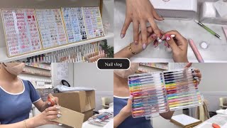 [nail vlog] 아트판만들기 | 색연필용매트탑 | 색연필네일 | 볼펜네일 | 택배언박싱 | 네일시술영상 | 네일재료 | 조개엠보 | 파우더네일 | 네일샵원장브이로그