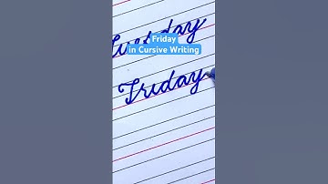 Friday in Cursive Writing #cursivewriting #handwriting #calligraphy #shorts #lekwriting