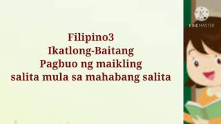 Filipino  Pagbuo ng maikling salita mula sa mahabang salita