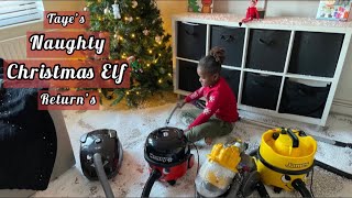 Naughty Christmas Elf returns!!  Taye’s BIG, FUN, SNOWY MESS TEST. ALL vacuum’s needed!!