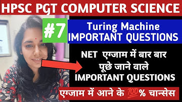 #7 Turing Machine IMPORTANT QUESTIONS UGC NET EXAM || HPSC PGT SUBJECTIVE EXAM