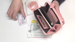 2020 Women Wallet Solid Color Leather Shoulder Straps Shoulder Bag Mobile Phone Big Card Holders Wal screenshot 5