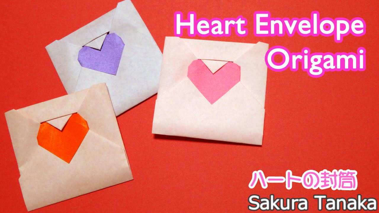 Origami Heart Envelope 折り紙 ハートの封筒 手紙 折り方 Youtube