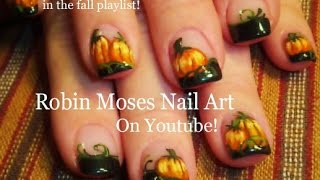 Easy Fall Nails | DIY Thanksgiving Pumpkin Patch Nail Art Design Tutorial
