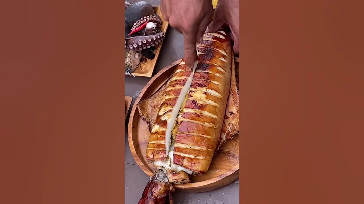 Grilled Squid Stuffed with Sweet Yellow Corn – Next-Level Street Food! 🌽🦑
