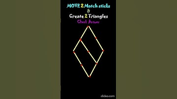 #shorts #matchsticks #matchstick  PUZZLE 5| Move 2 matchsticks and Create 2 Triangles