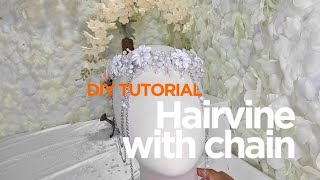 DIY tutorial Wedding Hairvine with chain