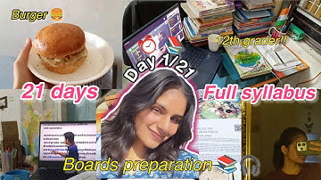 Boards Are Coming 😭 | 21 Days Challenge Begins🔥 | 12th grader🎒| completing whole syllabus🫧🎧📚 #12th 