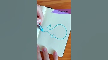 How to draw a cute whale 🐳 #stepbystep #easydrawing