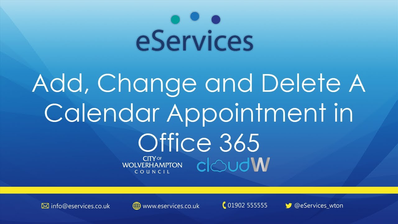 Add Change And Delete A Calendar Appointment In Office 365 YouTube