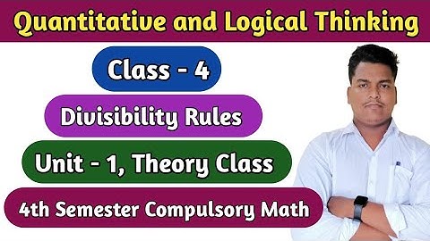 4th Semester Compulsory Math ll Quantitative and Logical Thinking ll Class by Sukant Sir