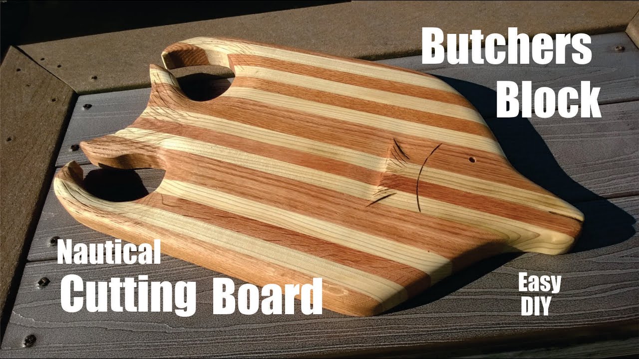 DIY Fish Shaped Butchers Block Nautical Cutting Board 1 