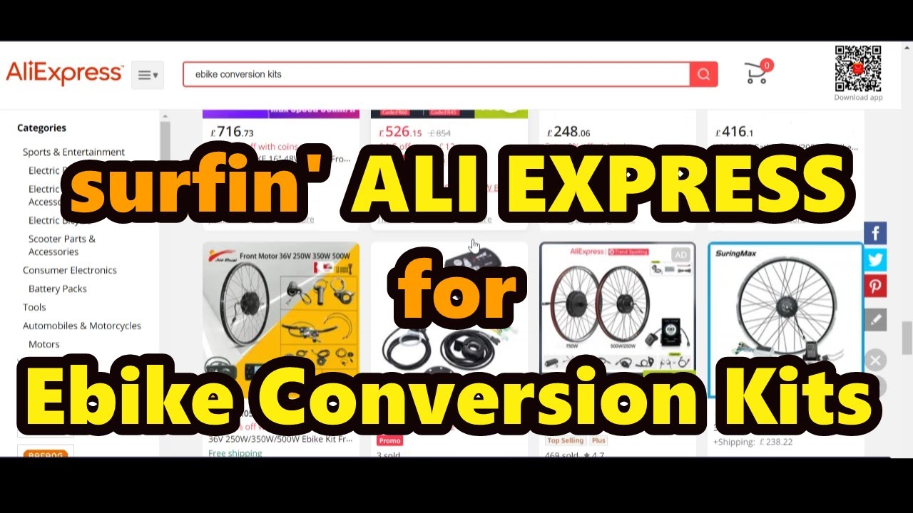 searching EBIKE CONVERSION KITS on ALI EXPRESS - YouTube