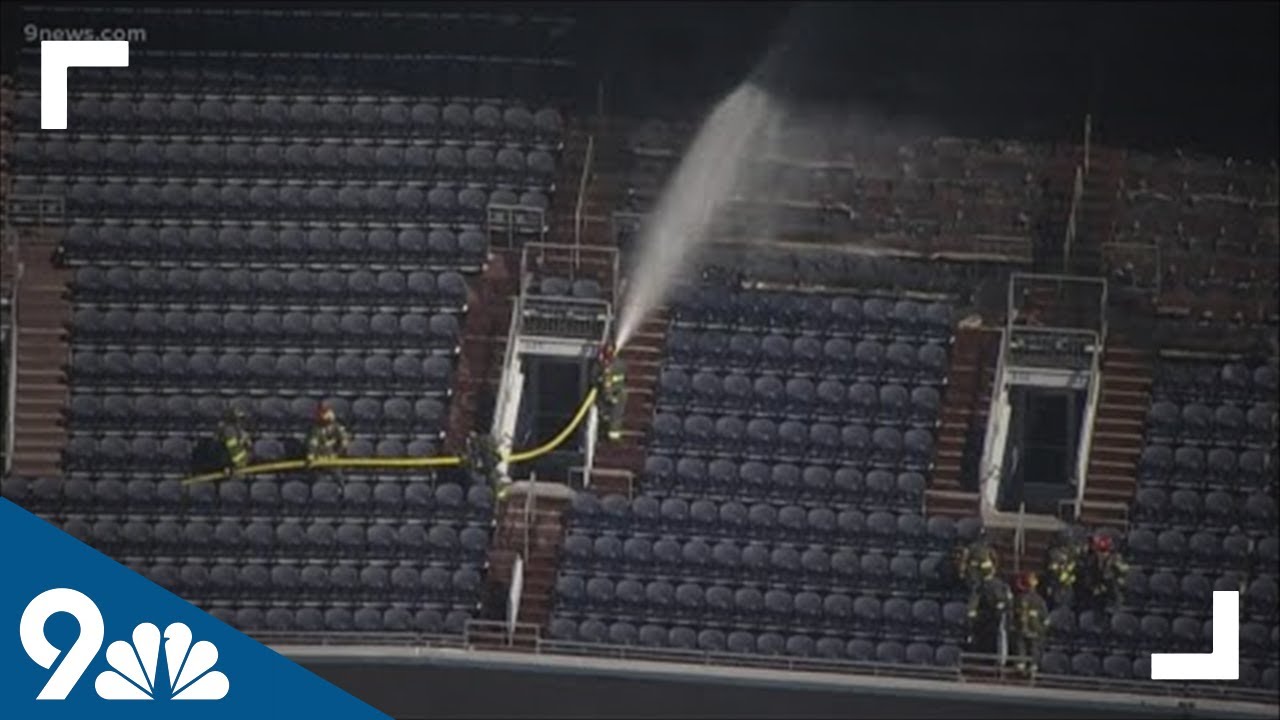 Fire Burns Seats Inside Of Empower Field At Mile High