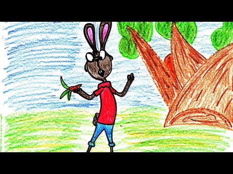 Рисуем кролика из советского мультфильма про Винни пуха