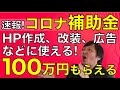速報【コロナ補助金100万円】をもらって、HPの作成・改良、 店舗の改装、チラシの作成、広告掲載など に使える！　費用の2/3 を国が負担してくれるコロナ特別対応型の持続化補助金の申し込みスタート！