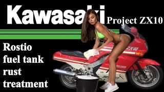 rust ZX10 Restoration - #13 Rostio fuel tank rust treatment - YouTube