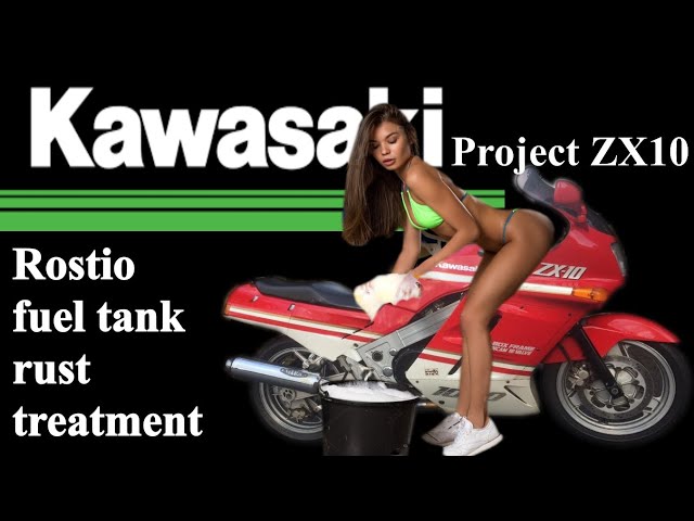 ZX10 Restoration - #13 Rostio fuel tank rust treatment - YouTube