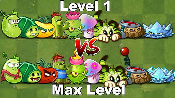 PvZ 2 Discovery - Difference Of Plants Level 1 VS Max Level!