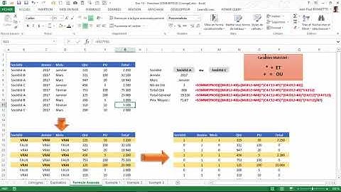 Excel - Explication de la fonction SommeProd avec exemples d