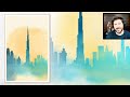 Inkscape Tutorial: How to Make Watercolor Skyline Cityscape Wall Art