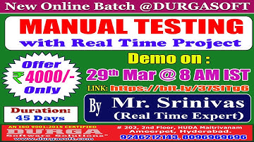 MANUAL TESTING Online Training @ DURGASOFT