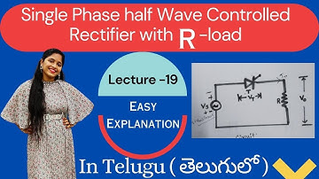 Single phase Half Wave controlled rectifier with R load in telugu-PE in Telugu-Btech,Diploma,EEE