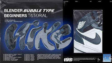 BLENDER NIKE BUBBLE CHROME TYPOGRAPHY BEGINNERS TUTORIAL USING SIMPLE VECTOR TYPE / ILLUSTRATOR