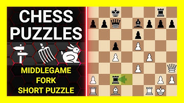 Chess Puzzles to Practice. Themes: Middlegame, Fork, Short puzzle. Learn Chess