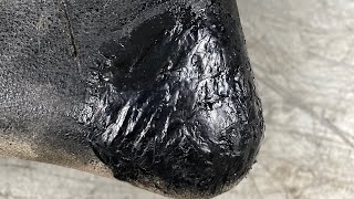 Plastic welding repair on a mower gas tank