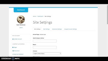 Login / Dashboard / Profile and Site Settings