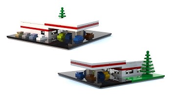 LEGO Micro Scale Gas Station Building Instructions