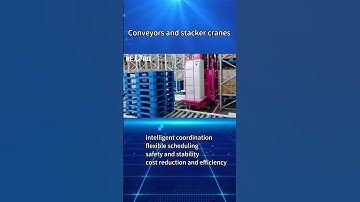 Collaboration between stacker cranes and conveyors.#smartfactory #automation  #machine