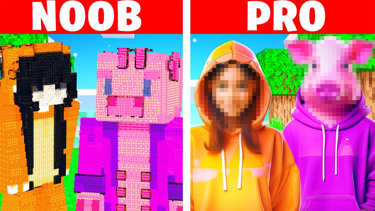 Noob VS Pro REALISTICKÝ DŮM STAVĚCÍ SOUTĚŽ v Minecraftu!