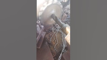 Lathe machine operating drilling 40 Dia #automobile #lathemachine #machine #lathmachine