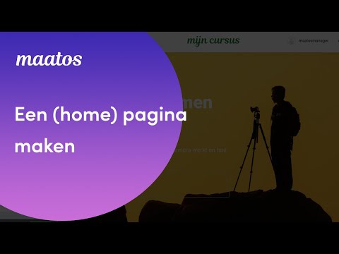 Een (home) pagina maken op Maatos