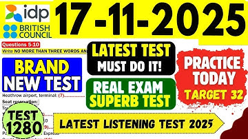 IELTS Listening Practice Test 2025 with Answers | 17.11.2025 | Test No - 1280