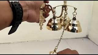 Bel Lonceng Pintu Rumah Kuningan Motif Krompyong Kecil Cabang 3 Gold