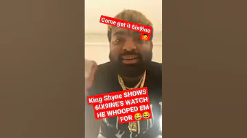 King 👑 Shyne SHOWS DIAMOND encrusted watch he got @6ix9ine for in the club🤣 #6ixnine #ngb #shorts