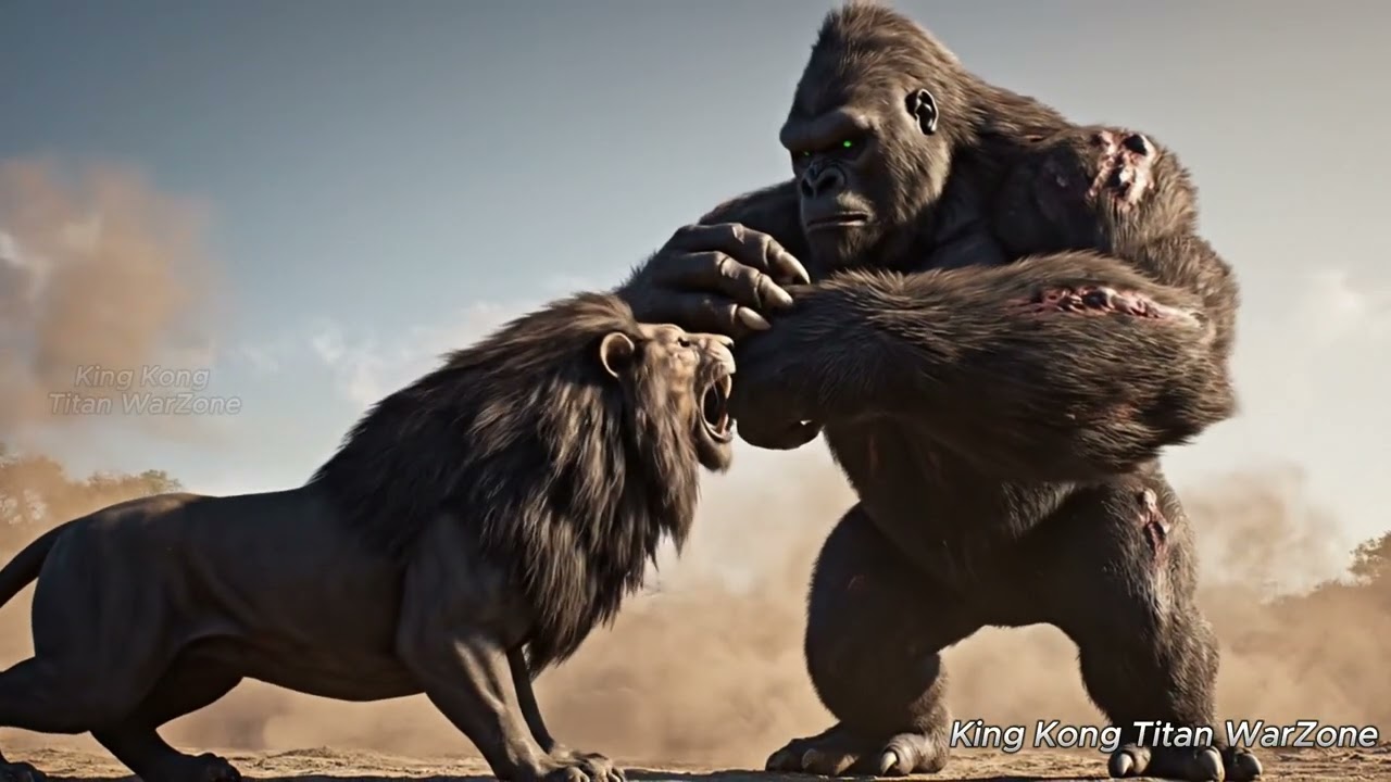 King Kong’s Heroic Rescue: Puppy vs Lion in the Wild Jungle