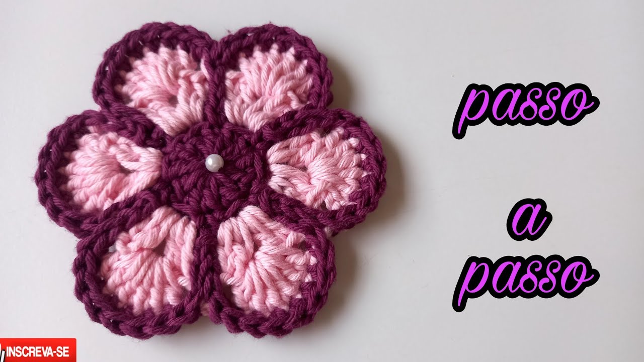 A flor de crochê mais bela e mais fácil de fazer do Youtube.