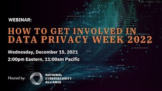 Famous How to Get Involved in Data Privacy Week 2022 Wealth