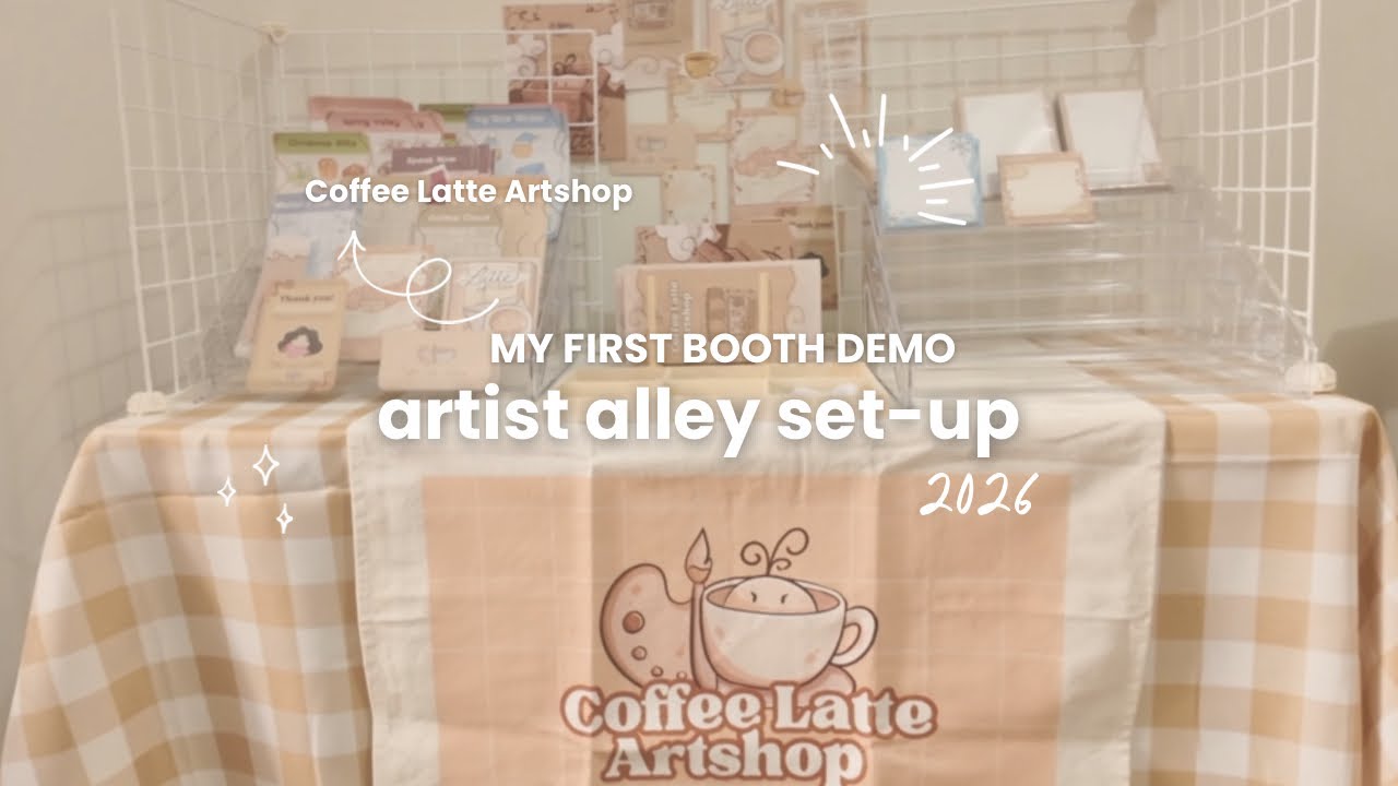 Artist Alley Booth Setup Vlog | Unboxing + Prep for My First Art Market (small business)