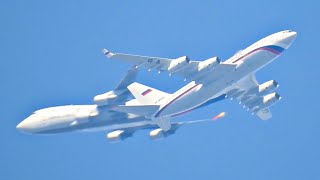 Вот так встреча. Ил-96 и Боинг 747 пролетели в одном кадре - шанс заснять один на миллион.