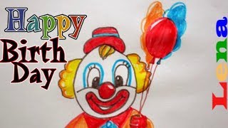 Geburtstagskarte '4 Jahre' – Buntes Design Mit Clown, Kuchen & Regenbogen, Für Jungen & Mädchen