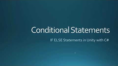if-else statements - Basic demo with C# in Unity
