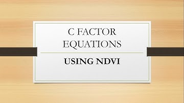 How to Calculate vegetation factor (C) using NDVI in ArcGis