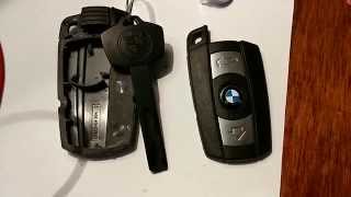 Changing a rechargeable batterie on BMW keyfob E60 520d 2006